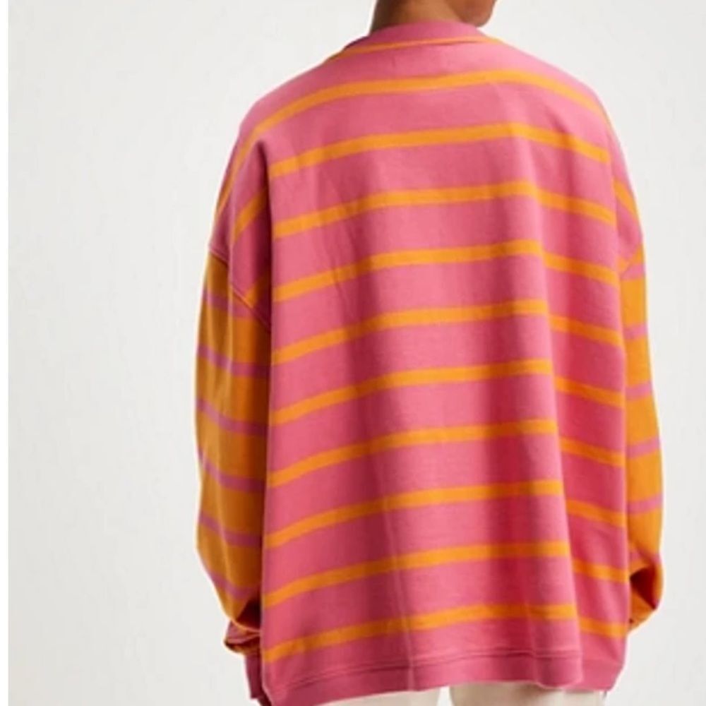 Free People We the Free Classic Striped Cardigan in Orange Combo NWOT - Picture 3 of 9